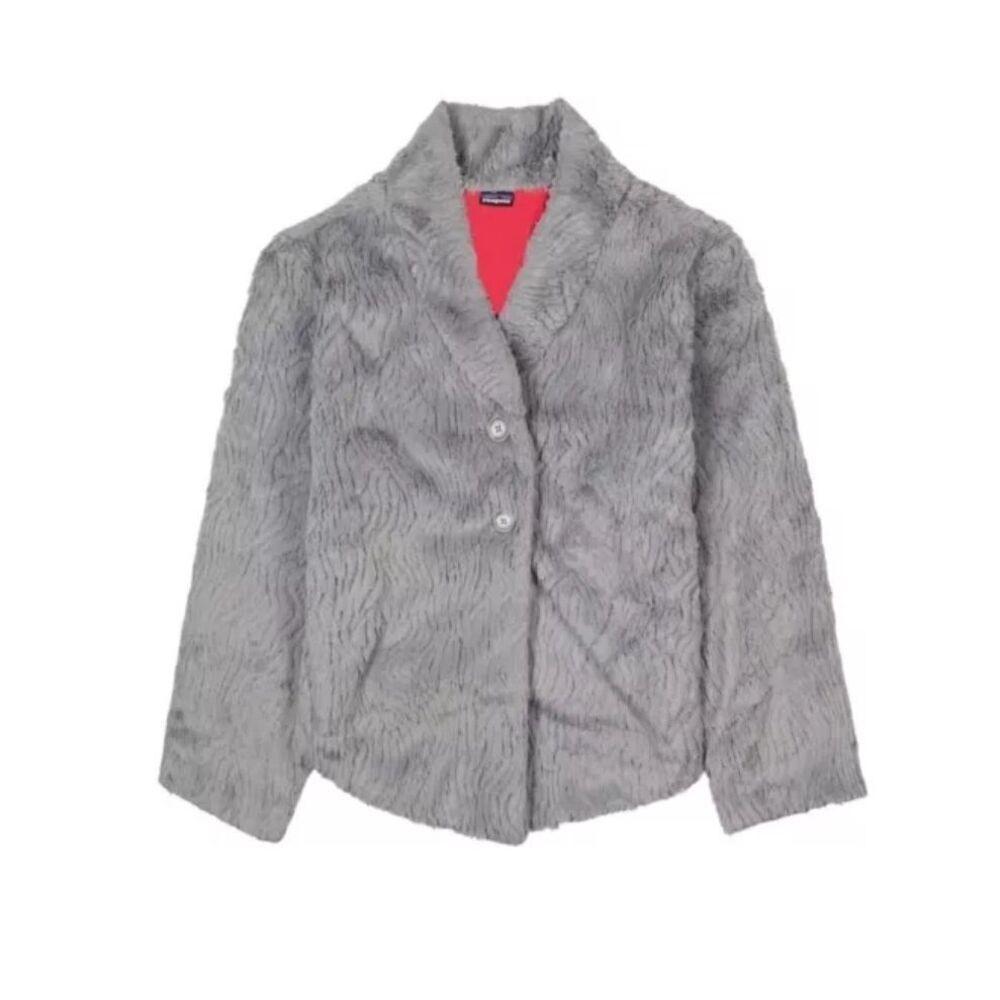 PATAGONIA 28245 Feather Gray Soft Plush Fleece Snow Jacket Size M